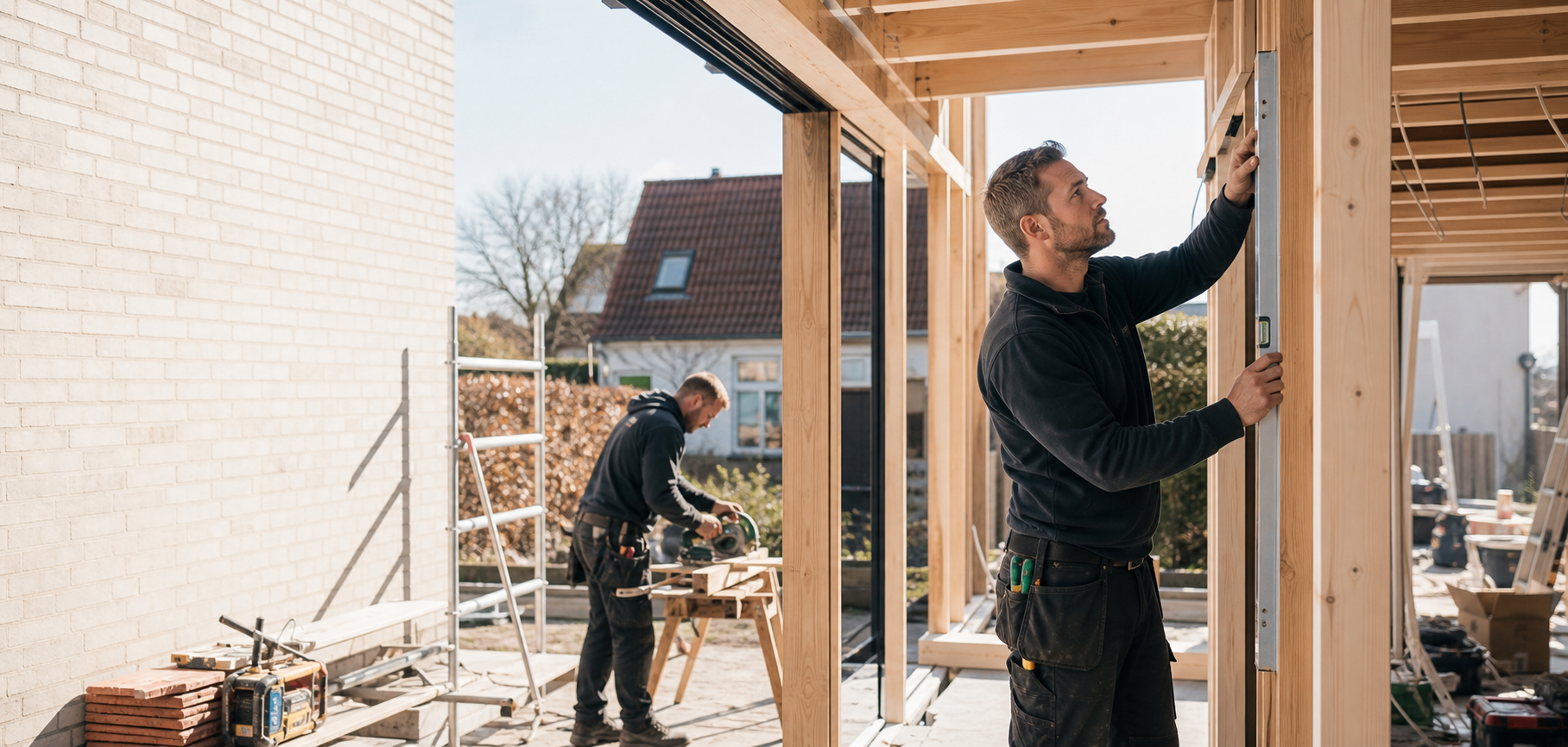 Håndværkere under renovering